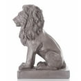thumbnail image 5 of Hi-Line Gifts Sitting Lion Outdoor Garden Statue – 21.5” – Gray, 5 of 9
