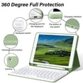 thumbnail image 6 of KenKe Keyboard Case for iPad 9th Generation 2021/8th Gen 2020/7th Gen 2019 10.2 Inch, Detachable Wireless Bluetooth Keyboard, Stand Folio Keyboard Cover with Pencil Holder, Auto Sleep/Wake,Light Green, 6 of 10