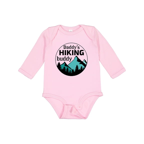 Inktastic Daddy's Hiking Buddy with Mountains and Trees Boys or Girls Long Sleeve Baby Bodysuit