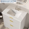 thumbnail image 3 of 30" Fluted Bathroom Vanity with Sink, Farmhouse Freestanding Bathroom Sink Cabinet with 2 Drawers & 1 Flip-Down Drawer, Easy Assembly & Cleaning, White, 3 of 7