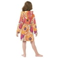 thumbnail image 7 of FORMRS Niños Bathrobe Unisex Hooded Robe Soft Plush Pajamas Sleepwear, Size 4-6T, Orange Hand Drawn Floral, 7 of 7