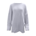 thumbnail image 4 of Womens Tops Pullover Hoodie Cropped Knit Casual Trendy Y2K Back to School Outfit Women's Oversized Sweater Winter Top Soft Comfortable Loose Fit Round Neck Long Sleeve Streetwear Tunic, 4 of 5