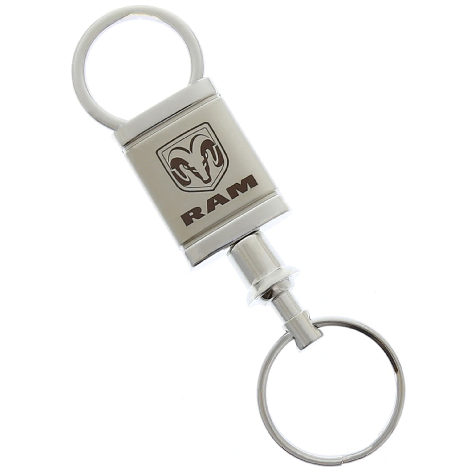 Chrysler Key Chain Black Car Logo Metal Aluminum Valet Pull Apart Ring 