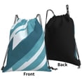 thumbnail image 4 of Leisure Draw String Mouth Backpack 16 X 14 Woven Band Durable Not Easy To Fall Off In Travel Portable Draw String Design Cyan Stripe_4, 4 of 8