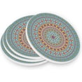 thumbnail image 3 of Coolnut Floral Mandala Round Cup Coaster with Ceramic Stone and Cork Base 2PCS, Absorbent Cup Mats, Cup Protection Mat for Home, Kitchen and Bar63 Home Decor Gifts, 3 of 6