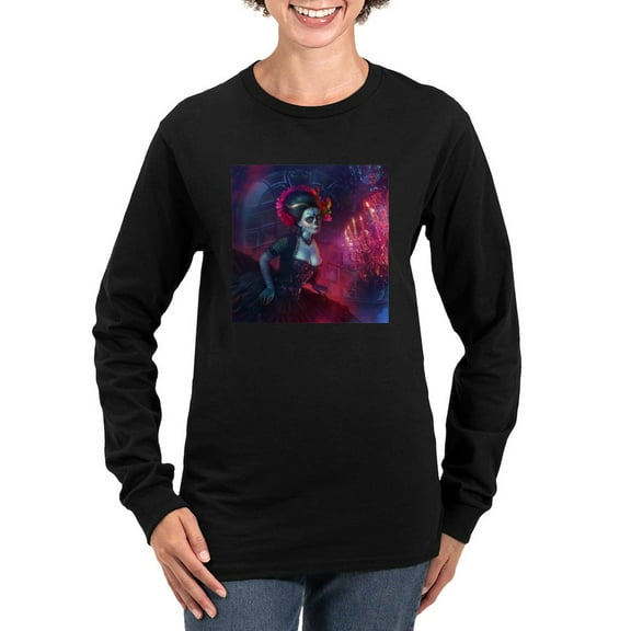 CafePress - Dia De Los Muertos Long Sleeve T Shirt - Women's Long Sleeve Graphic Tee Casual Fit