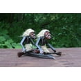 thumbnail image 3 of Handmade Wooden Primitive Tribal Tandem Kayaking Figurine Statue Canoe Funny Sculpture Tiki Bar Handcrafted Unique Gift Decor Accent Figurine Hand Carved, 3 of 6
