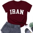 thumbnail image 5 of Camiseta de Manga Corta Impresa de Cuello Alto para las Mujeres, Tops de Cuello Redondo para las Mujeres Mezcla de Poliéster de Spandex de Uso Diario Casual, 5 of 5