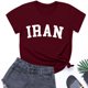 thumbnail image 5 of Camiseta de Manga Corta Impresa de Cuello Alto para las Mujeres, Tops de Cuello Redondo para las Mujeres Mezcla de Poliéster de Spandex de Uso Diario Casual, 5 of 5