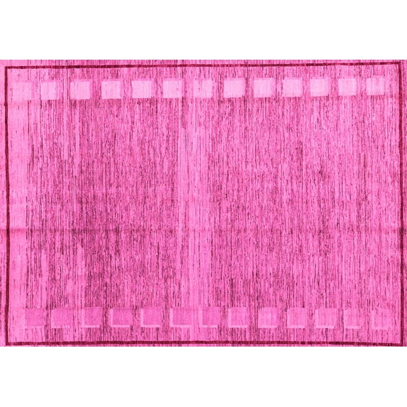 Ahgly Company Indoor Rectangle Oriental Pink Modern Area Rugs, 8' x 12'
