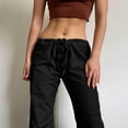 thumbnail image 5 of Autumn New Fashion Oversized Retro Overalls Women's Lace-Up Low Waist Street Casual Pants Women's Retro Plus Size Black Pants Women's Pants-3-M, 5 of 6