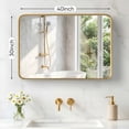 thumbnail image 2 of Gianna Anti-Fog Bathroom Wall Mirror – 30" x 40" Shatterproof Vanity Mirror with Rectangular Metal Frame, Gold, 2 of 5