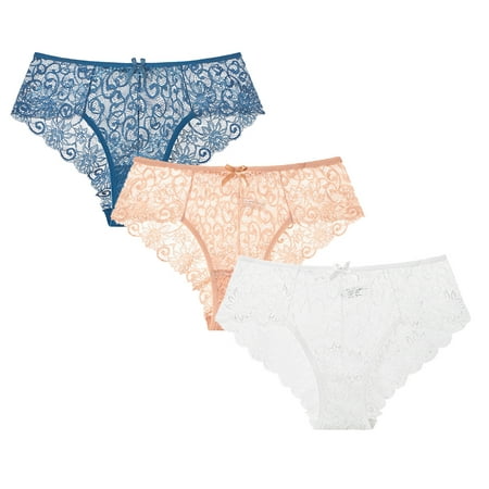 

3 x Under Her Shirt basic line lace bikini panties - pack of 3 (Small)