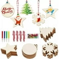 thumbnail image 2 of U8MO 124 Wood Christmas Ornament Blanks Pre-Drilled Holes Wood Burning Tags Set Bulk, 2 of 2