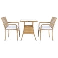 thumbnail image 3 of SAFAVIEH Laban Outdoor Patio 3 Piece Bistro Set, Natural/White, 3 of 10