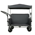 thumbnail image 7 of Olurrisa 3-in-1 Folding Wagon Cart with Bench Seat & Canopy & Storage, 500lbs Heavy-Duty, 180L Capacity, All-Terrain Wagon for Camping, Beach, Sports, & Garden, Gray, 7 of 7