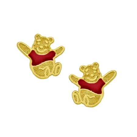 Kid's Disney's Winnie the Pooh Stud Earrings in 10kt Gold