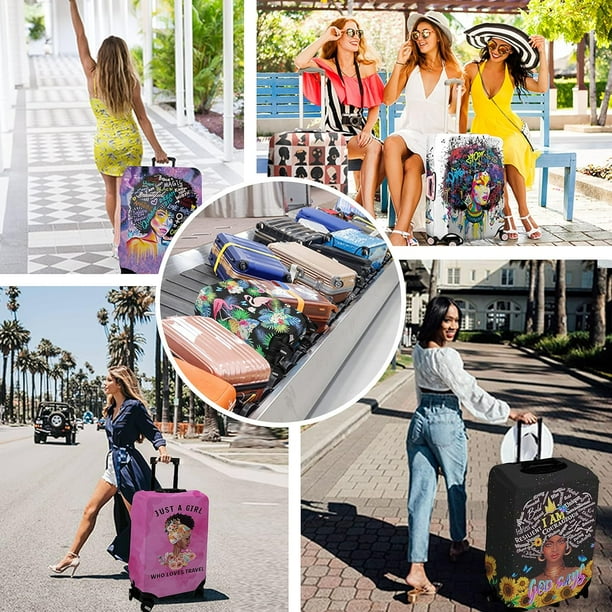 Luggage Cover Approved Cute Travel Suitcase Protector African American Elastic Washable Baggage Covers for 25 28 inch Girl Luggage L Walmart Business Supplies