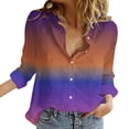 thumbnail image 2 of YVNAURA Womens Spring Fashion 2026 Floral Button Down Shirt Long Sleeve Casual Tunic Blouse Cotton Breathable Loose Fit Round Neck Vacation Top, Dark Blue,S, 2 of 5