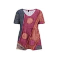 thumbnail image 4 of Fiudx Camisas para Mujer Top Casual de Manga Corta con Cuello En V y Estampado Degradado para Mujer, 4 of 5