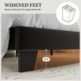 thumbnail image 3 of Amolife Twin Bed Frame, Platform Bed Frame with Velvet Upholstered Slat Headboard, Black, 3 of 7