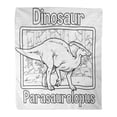 thumbnail image 1 of NUDECOR Couverture Jetée Chaude et Confortable en Flanelle Imprimée Contour Dinosaure Parasaurolope Adaptée à Tout Projet Graphique comme Confortable Douce pour Lit Canapé et Sofa 50x60 Pouces, 1 of 1
