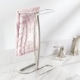 mDesign Metal Hand Towel Holder Stand for Bathroom Vanity Countertop