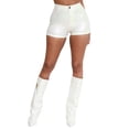 thumbnail image 2 of Metallic Shorts for Women 2026 Summer High Waist Shiny Pu Leather Sparkle Bodycon Shorts for Disco Party Clubwear, 2 of 6