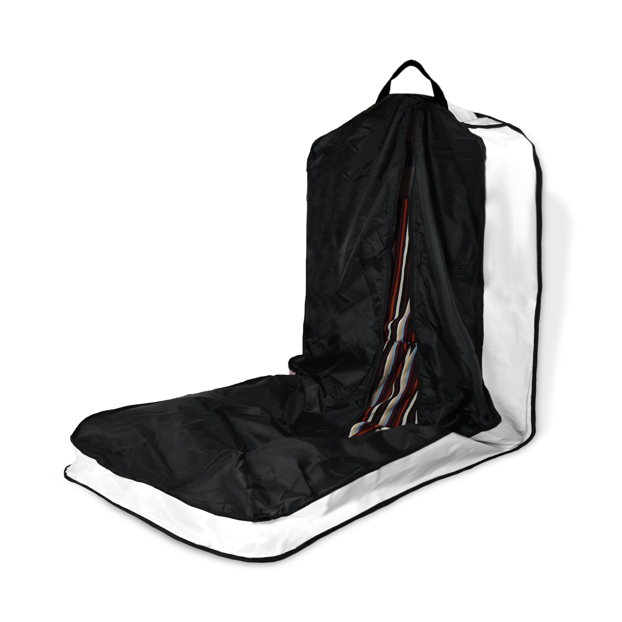 DALIX 60" Professional Garment Bag Cover for Suits Pants and Gowns Dresses (Foldable) White