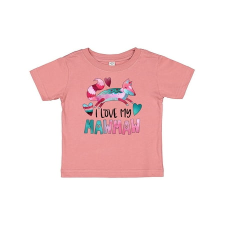 

Inktastic I Love My Mawmaw Pink and Blue Fox with Hearts Gift Baby Boy or Baby Girl T-Shirt