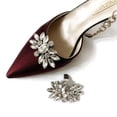 thumbnail image 4 of Sandalias removibles, tacones altos, accesorios, zapatos de aleación con diamantes de imitación, hebilla de zapato con flores, accesorios superiores, decoraciones versátiles para los dedos del pie, 4 of 5