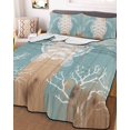 thumbnail image 3 of Quilts Twin Size Bedding Set, Coastal Sea Turtle Lightweight Quilted Comforter, Summer Coral Ocean Vintage Wood Soft Reversible Bedspread Coverlet with Pillow Covers for All Season, 68" x 86", 3 of 7