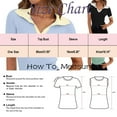 thumbnail image 2 of vigerkar Women's Short Sleeve V Neck T Shirts Ribbed Knit Slim Fit Tee Top Collar Polo Shirt Blue, One Size, 2 of 4
