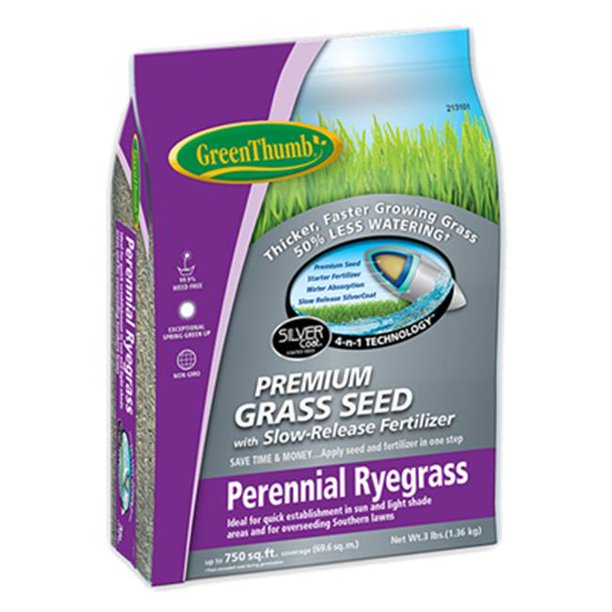 DLF 213101 3 lbs Green Thumb Perennial Ryegrass Seed