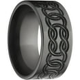 thumbnail image 3 of 10mm Flat Black Zirconium Ring with a Milled Celtic Design, 3 of 3