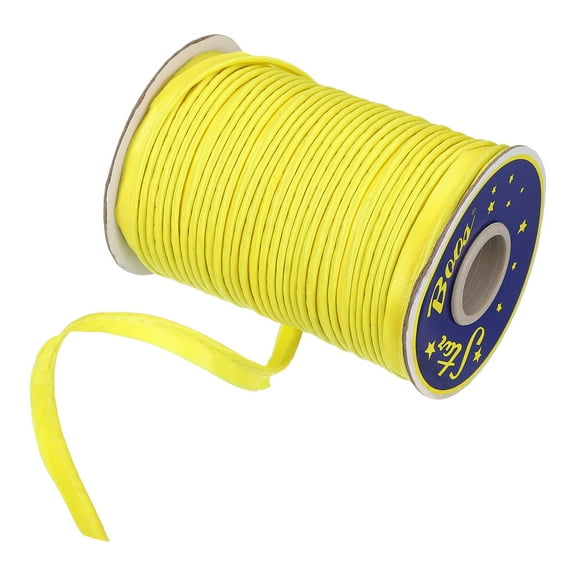 Uxcell 55 Yards Polyester Satin Bias Trim, 0.4 Inch Piping Trim for Sewing, Yellow