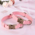 thumbnail image 5 of Jumpress Soft Leather Dog Collar with Quick Release Metal Buckle,Pink Leather Collar for Small Dogs, S, 5 of 7