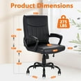 thumbnail image 3 of CLATINA Mid Back Leather Office Executive Chair with Lumbar Support and Padded Armrestes Swivel Adjustable Ergonomic Design for Home Computer Desk 4 Pack, 3 of 10