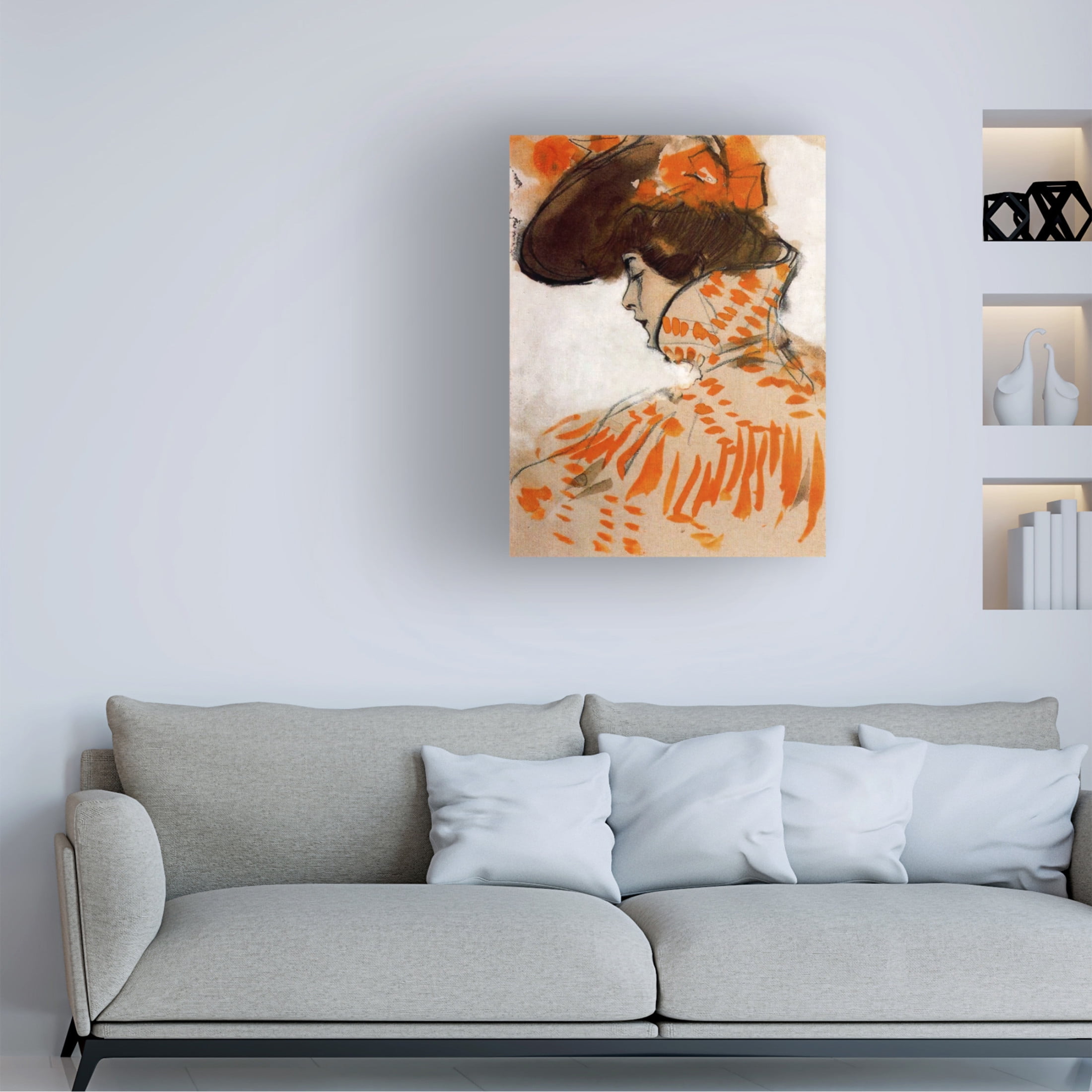 Canvas Wall Art - Vintage Lavoie 'Busto e Dama Ramon Casas 1900' Wall Art for Living Room, Bedroom, or Office Décor by Trademark Fine Art - 24 x 32 Inches