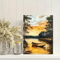 thumbnail image 2 of Sunset Lake Canoe Wall Art/Canvas Painting， Suitable for Living Room， Bedroom， Office， Dining Room， and Hallway Decoration., 2 of 8