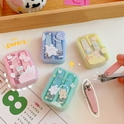 jiaroswwei 1 Set Nail Clipper Exquisite Pattern Non-Slip Metal Small Nail Trimmers with Cartoon Storage Case Set for Camping