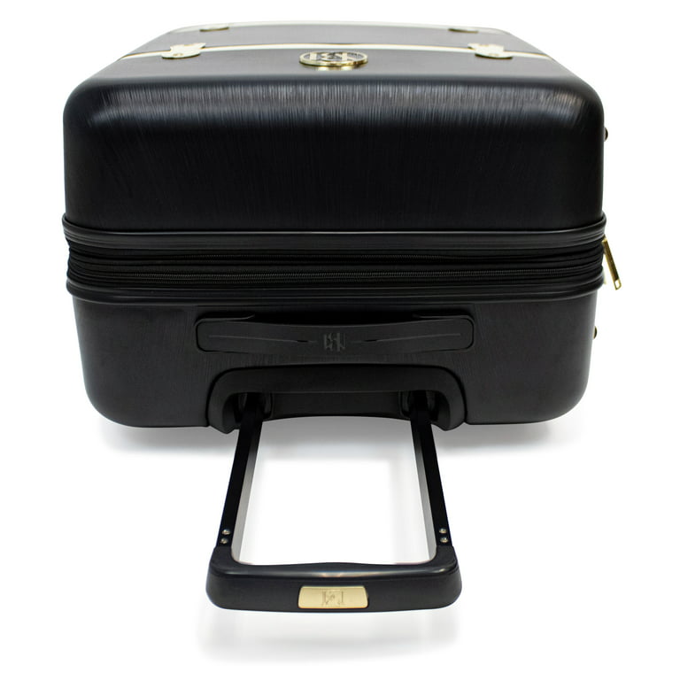 Badgley Mischka Grace 3 Piece Expandable Retro Luggage Set (Black)