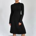thumbnail image 2 of Jinhomg Womens Dressy Sweater Outfits 2 Piece Casual Solid Lounge Set Comfy Long Sleeve Crew Neck Tops with Midi Skirt Black L, 2 of 6