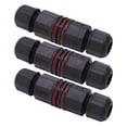 thumbnail image 4 of DEWIN 3 uds Conector de Cable Impermeable 3 Pines Recto a través IP68 Conector Impermeable para Fuentes de Luces LED para Exteriores, 4 of 5