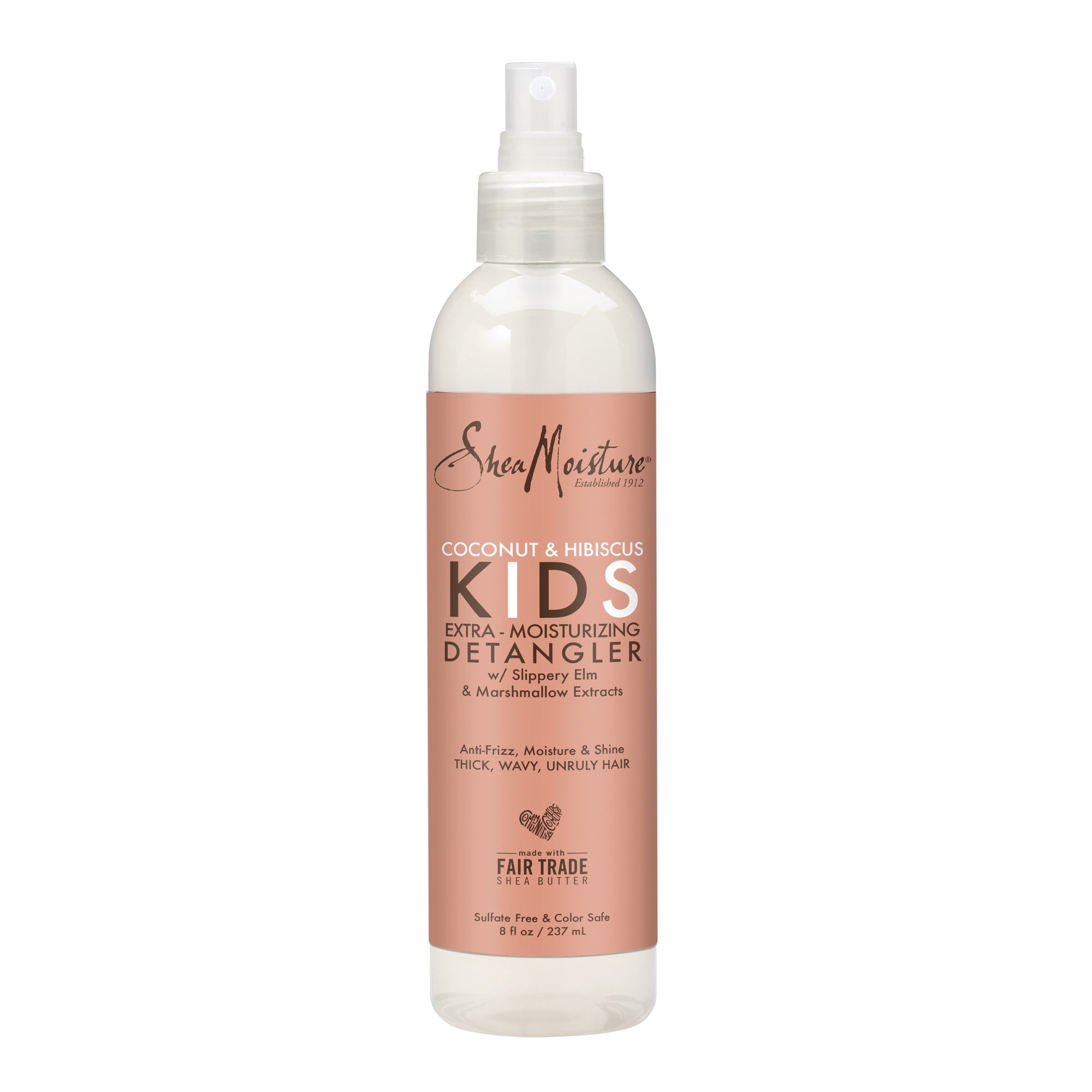 Shea Moisture Kids Moisturizing Leave-in Conditioner Detangler Curly Hair Coconut & Hibiscus, 8 oz Spray Bottle