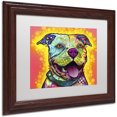 thumbnail image 2 of Trademark Fine Art "Dewey Pit Bull" Canvas Art by Dean Russo, White Matte, Wood Frame, 2 of 4