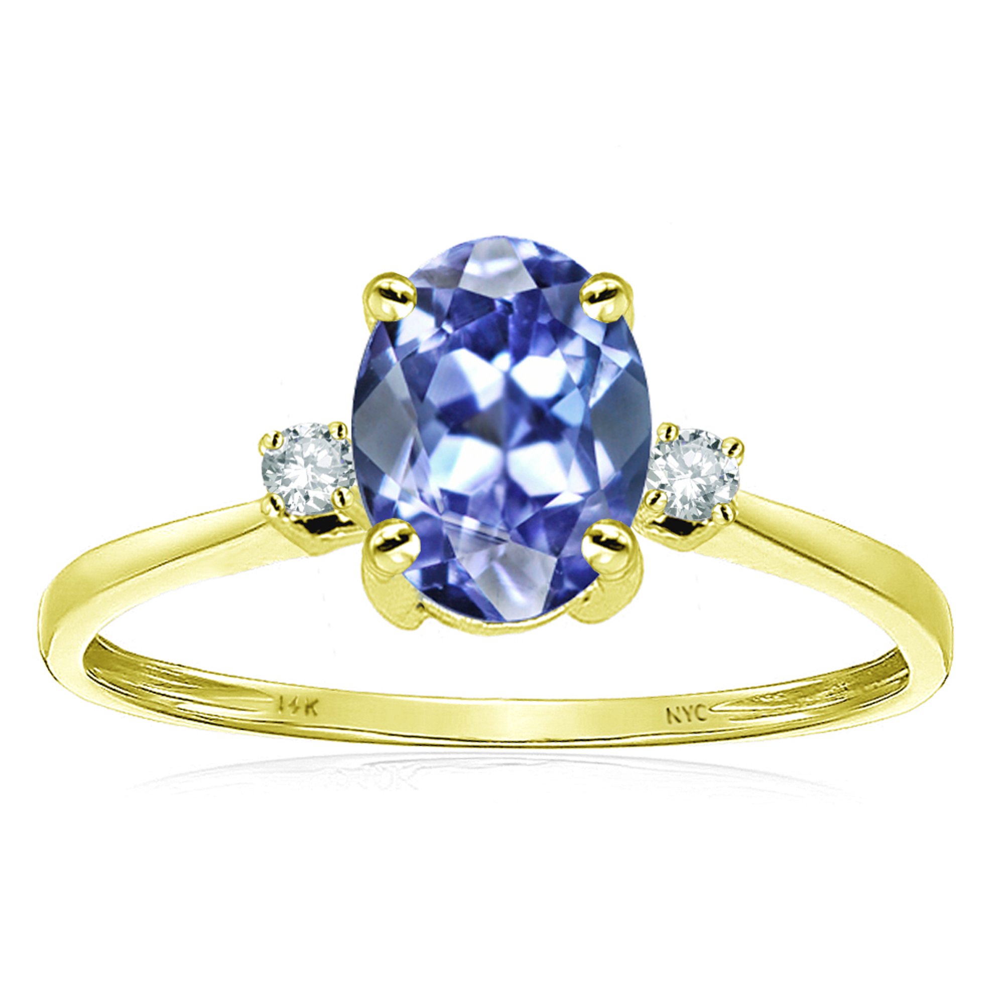 Star K? Oval 8x6mm Genuine Tanzanite Engagement Promise Ring