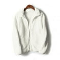 thumbnail image 4 of Homenesgenics Winter Jackets Plus Size ! Women's Fleece and Thickened Plush Zipper Hoodie Coat Long Sleeve Hoodless Casual Coat/Jacket White 7XL, 4 of 9
