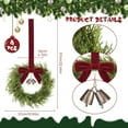thumbnail image 2 of 4 PCS Mini Christmas Wreath, 10 Inch Small Wreaths for Kitchen Cabinets, with Deep Red Bow Vintage Bells Pine and Cypress Leaves for Fireplace Window Farmhouse Indoor Home Decorations, 2 of 9
