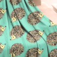 thumbnail image 3 of Cute Green Hedgehog Pattern Blanket,Comfortable Soft Flannel Throw Blanket,All Season,Warm Lightweight Blankets for Sofa Bed Couch Living Room Chair,50"x60", 3 of 4